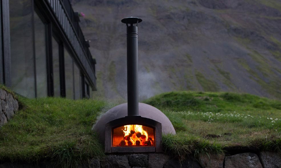 Deplar Farm chimenea comida volcanica