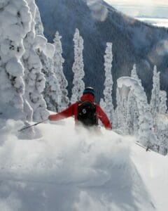 Skier on the snowy slopes