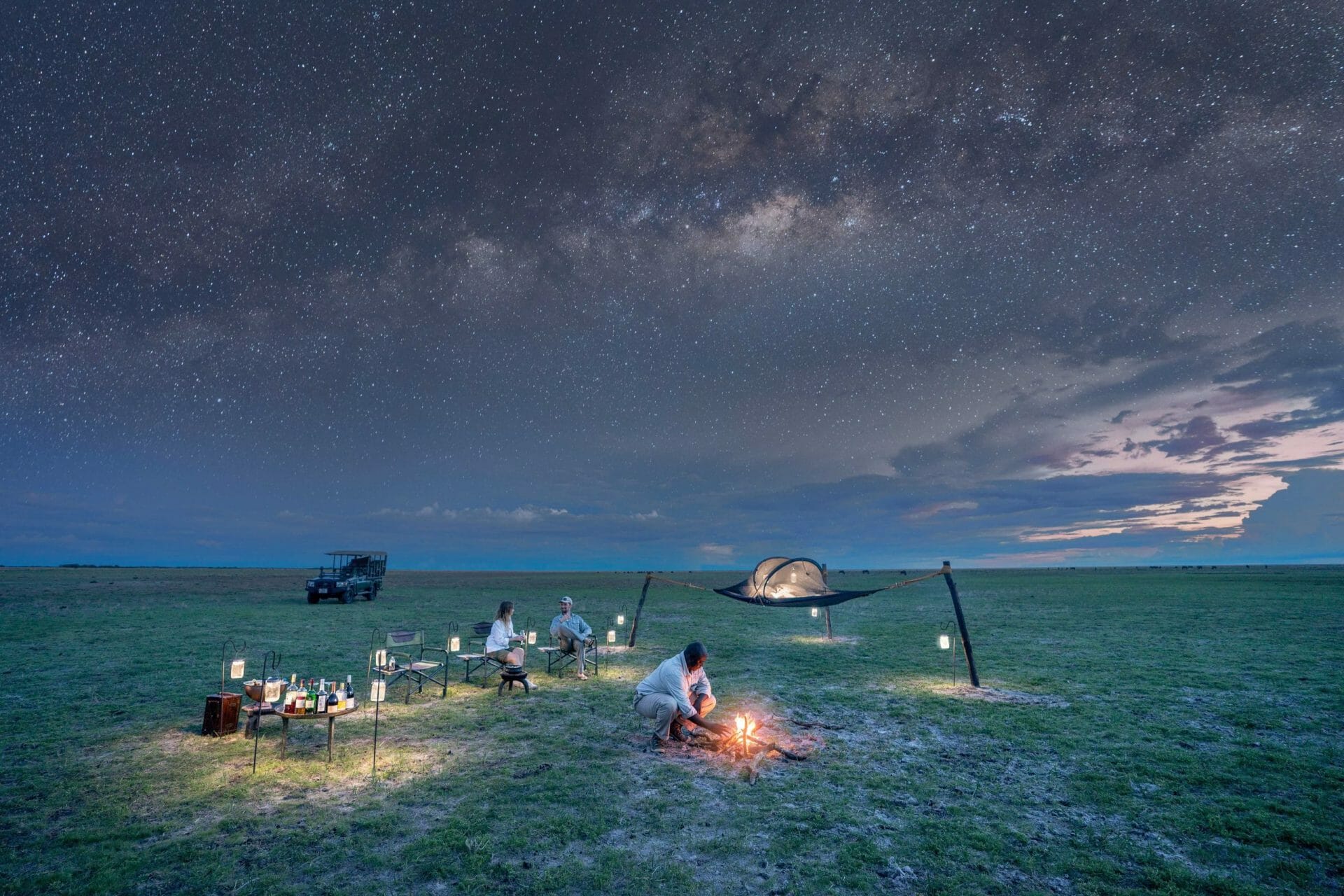 Noche en el Liuwa Plain Zambia