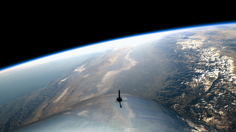 Vista Virgin Galactic en el espacio