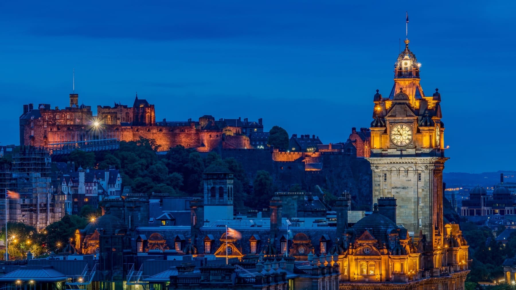 View of Edinburgh at night