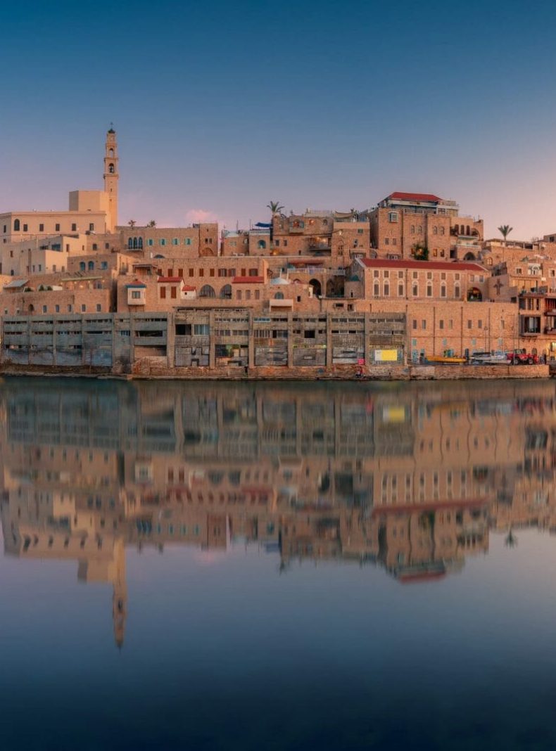 Hermosa vista panorámica del puerto de Jaffa y la ciudad antigua en Tel Aviv.