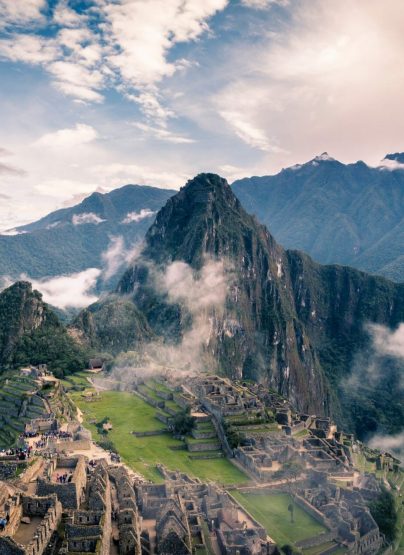 Imagen panorámica sobre Mach Picchu en Perú.