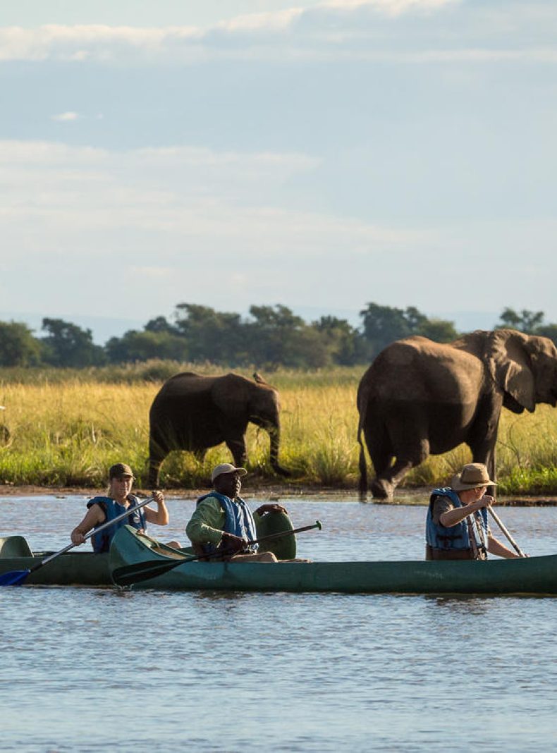 Safari en canoa en Wilderness Ruckomechi