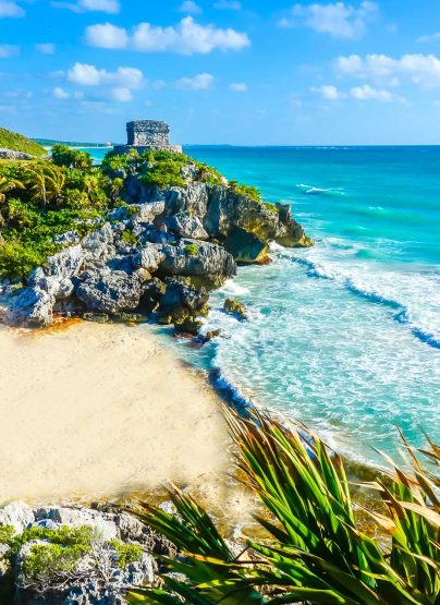 Vistas de las ruinas de Tulum en México