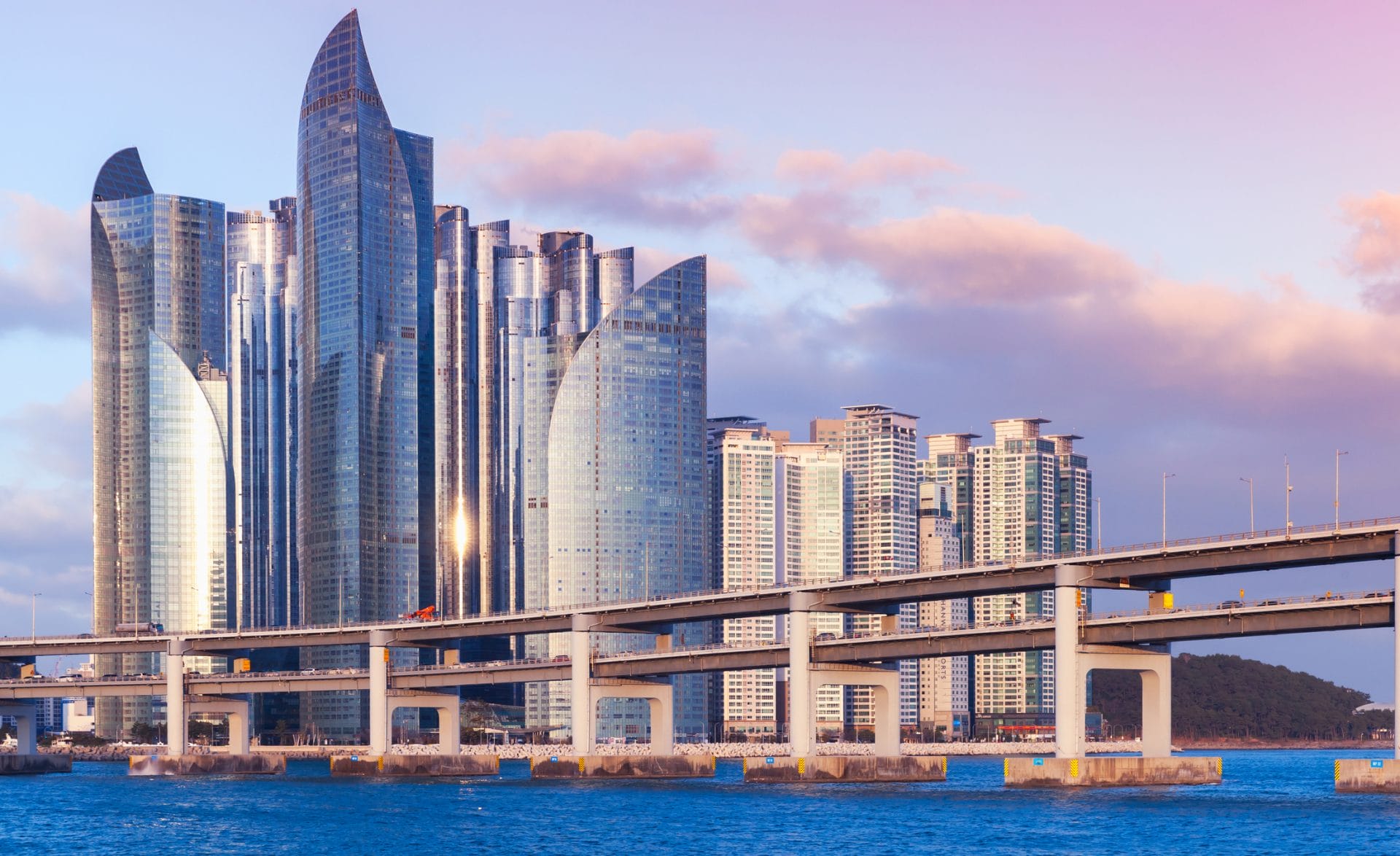 Vistas de Busan desde el agua Corea del Sur